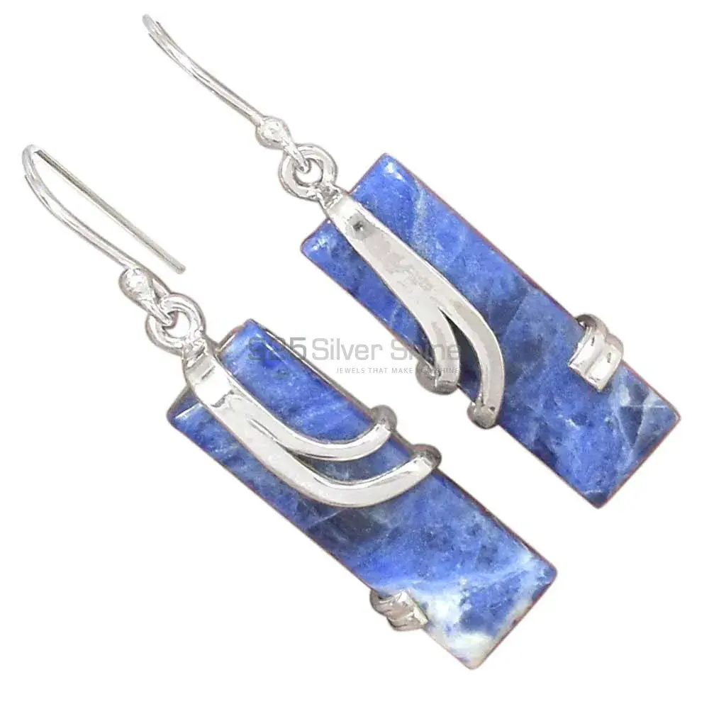 925 Sterling Silver Handmade Earrings In Stone Gemstone Jewelry 925SE2083_2
