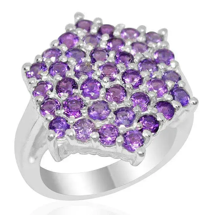 925 Sterling Silver Handmade Rings In Amethyst Gemstone Jewelry 925SR2054_0