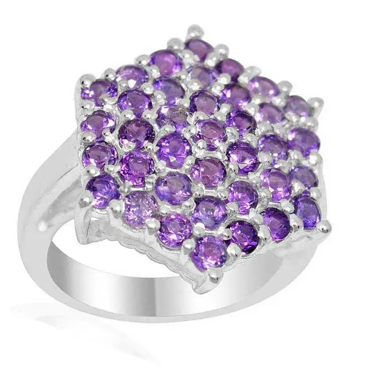 925 Sterling Silver Handmade Rings In Amethyst Gemstone Jewelry 925SR2054_1