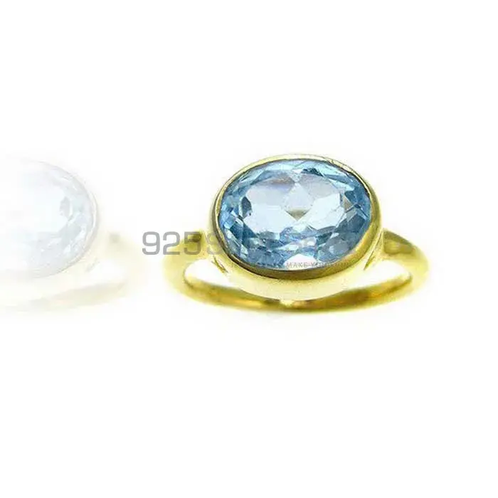925 Sterling Silver Handmade Rings In Blue Topaz Gemstone Jewelry 925SR3815_3