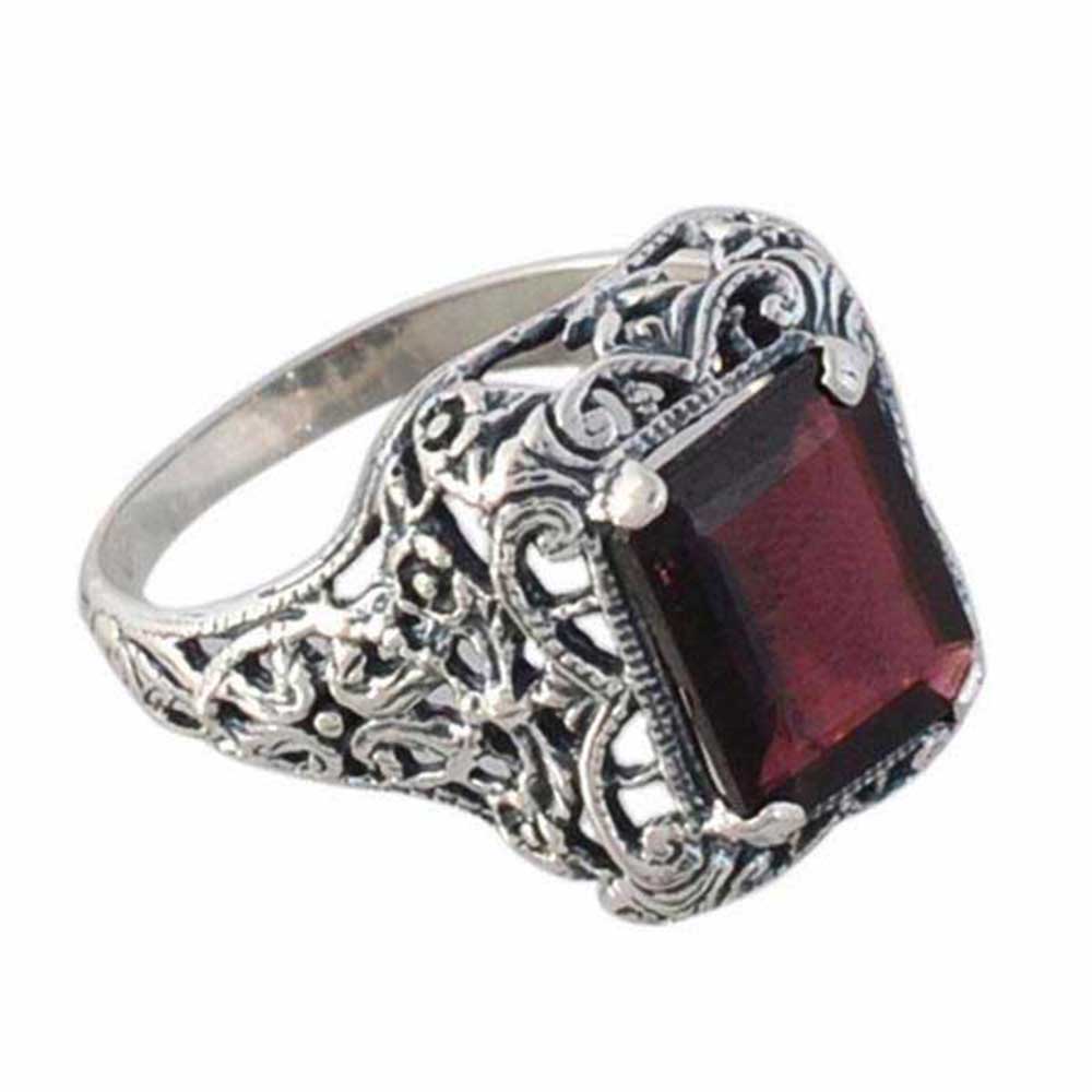 925 Sterling Silver Handmade Rings In Garnet Gemstone Jewelry 925SR988_1