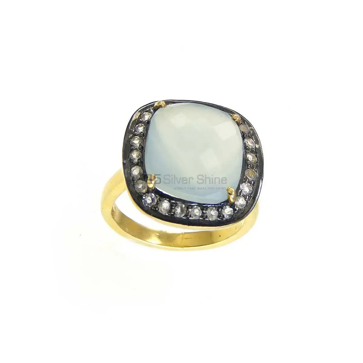 925 Sterling Silver Handmade Rings In Chalcedony Gemstone Jewelry 925SR3800_1