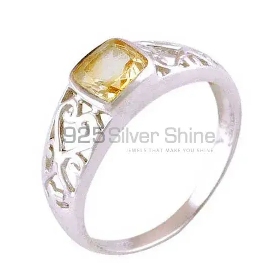 Faceted Citrine Gemstone Silver Rings Jewelry 925SR4073_0