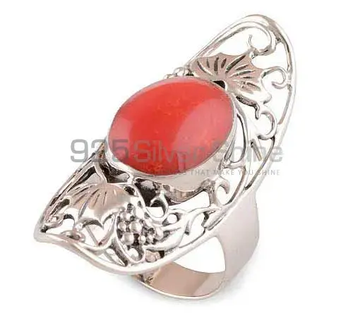 925 Sterling Silver Handmade Rings In Coral Gemstone Jewelry 925SR2917_0