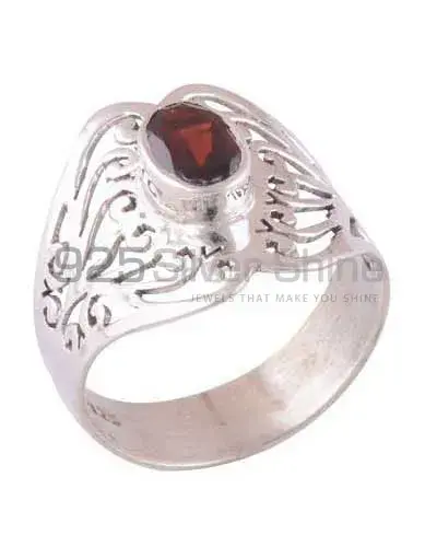 Faceted Garnet Sterling Silver Engagement Rings 925SR3564_0