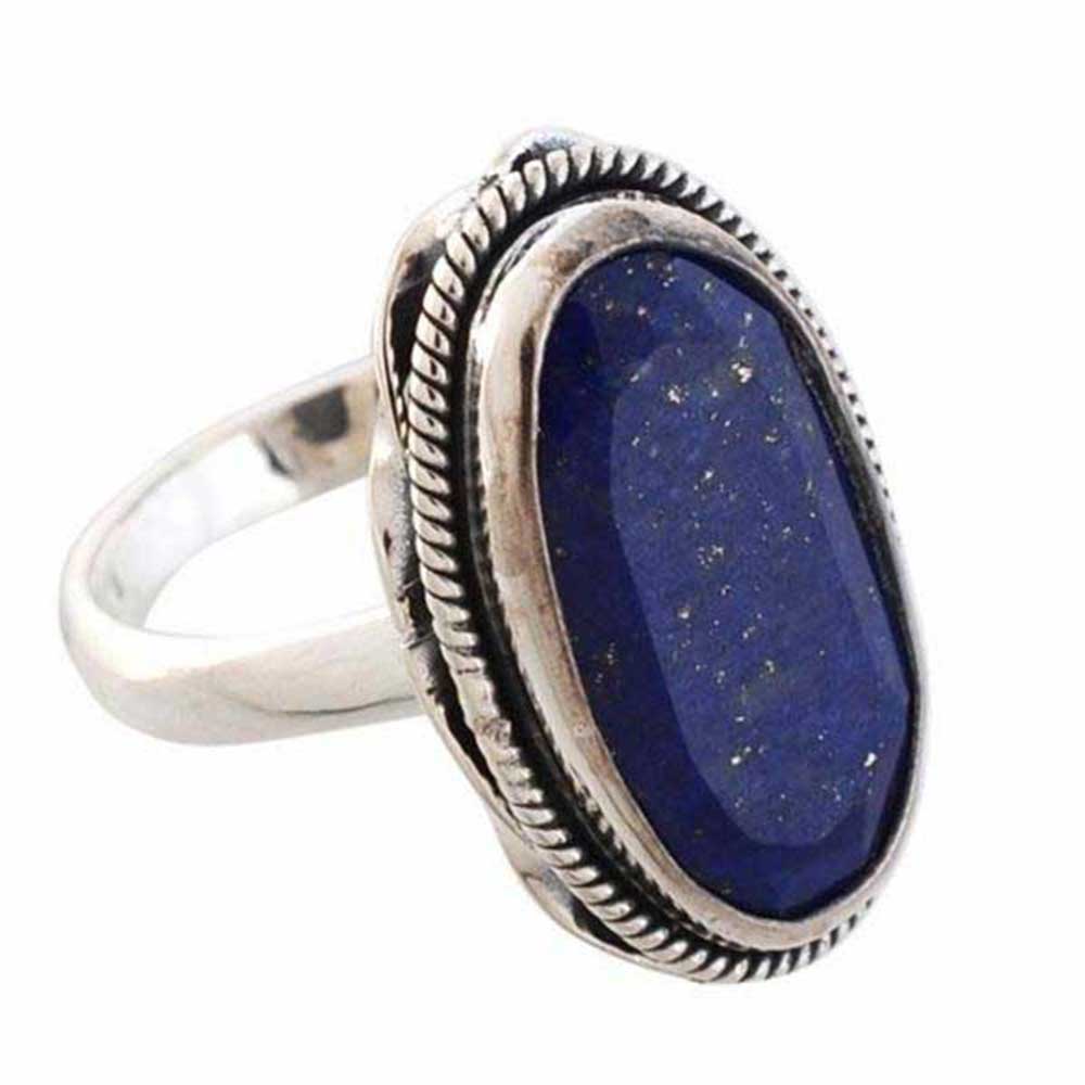 925 Sterling Silver Handmade Rings In Lapis Gemstone Jewelry 925SR973_1