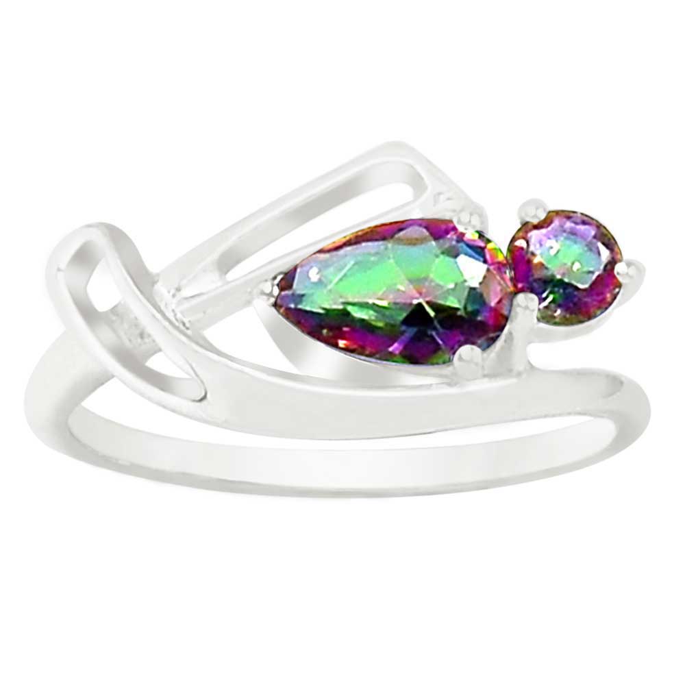 925 Sterling Silver Handmade Rings In Mystic Topaz Gemstone Jewelry 925SR894_0