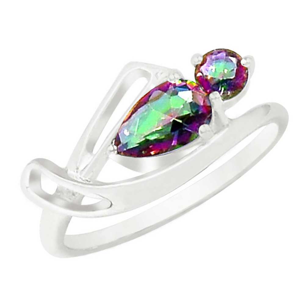 925 Sterling Silver Handmade Rings In Mystic Topaz Gemstone Jewelry 925SR894_1