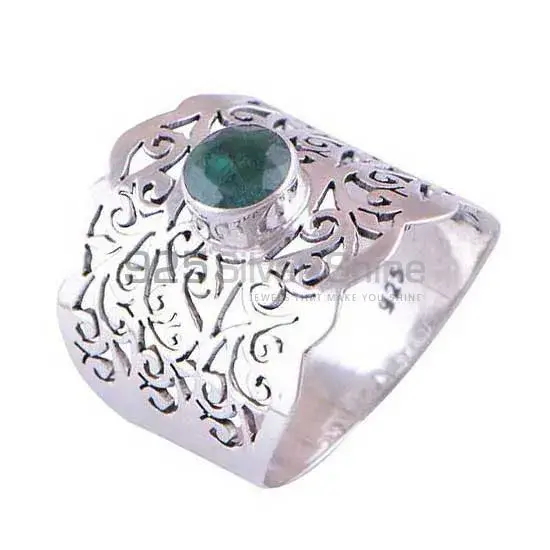 925 Sterling Silver Handmade Rings In Dyrd Emerald Gemstone Jewelry 925SR4083_0