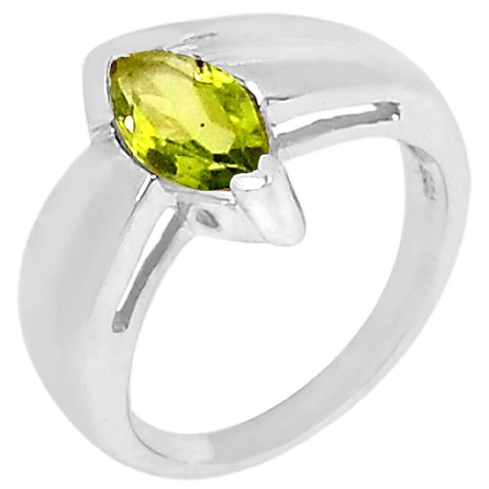 925 Sterling Silver Handmade Rings In Peridot Gemstone Jewelry 925SR904_0