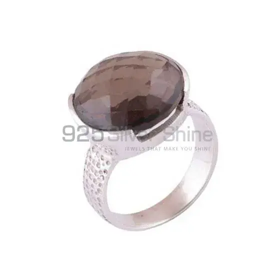 925 Sterling Silver Handmade Rings In Smoky Quartz Gemstone Jewelry 925SR3925_1