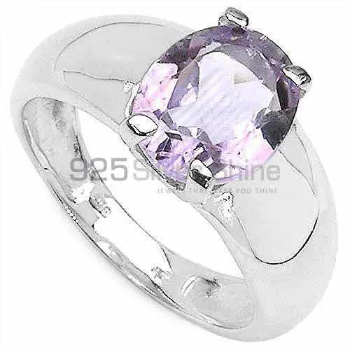 Natural Amethyst Birthstone Sterling Silver Rings 925SR3149_1