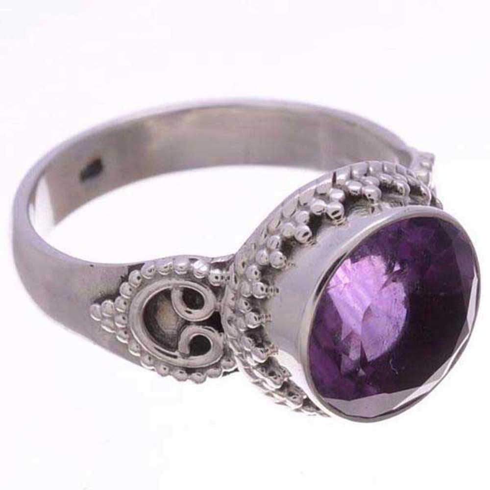 925 Sterling Silver Rings In Amethyst Gemstone Jewelry 925SR978_0