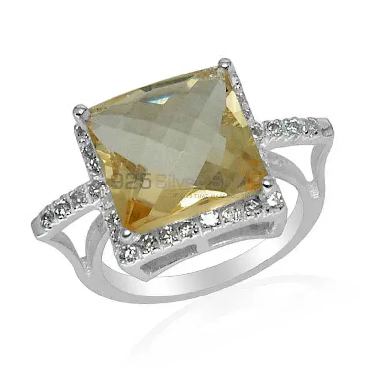 925 Sterling Silver Rings In Lemon Quartz Gemstone Jewelry 925SR1503_1