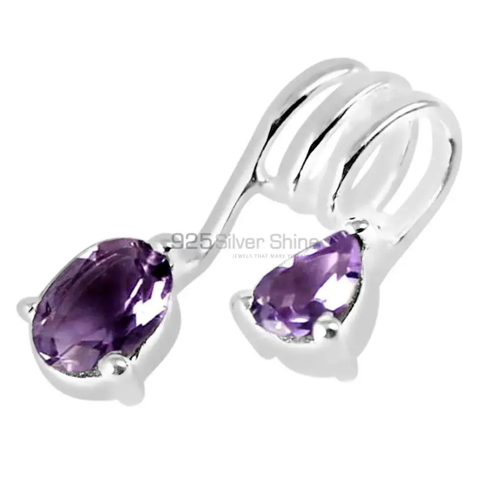925 Fine Silver Pendants In Amethyst Gemstone Jewelry 925SP264-5_1