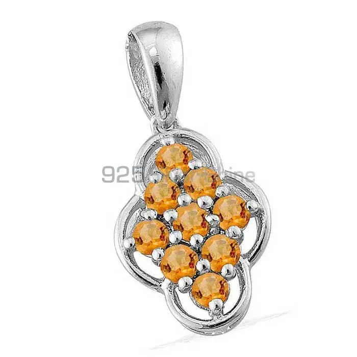 925 Fine Silver Pendants In Citrine Gemstone Jewelry 925SP1690_0
