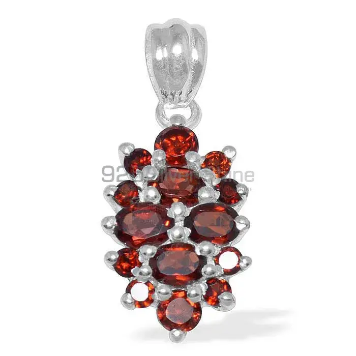925 Fine Silver Pendants In Garnet Gemstone Jewelry 925SP1490