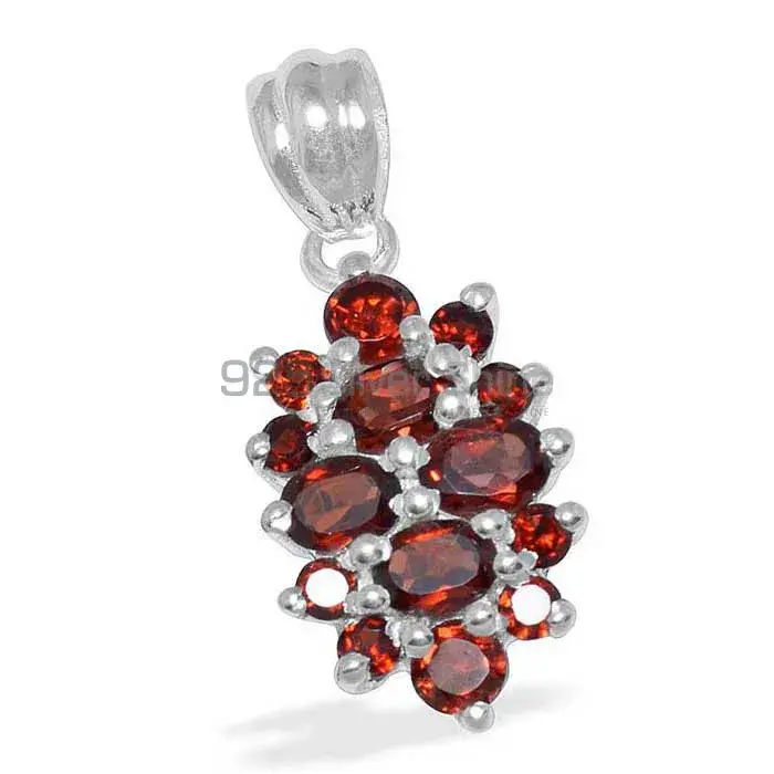 925 Fine Silver Pendants In Garnet Gemstone Jewelry 925SP1490_0