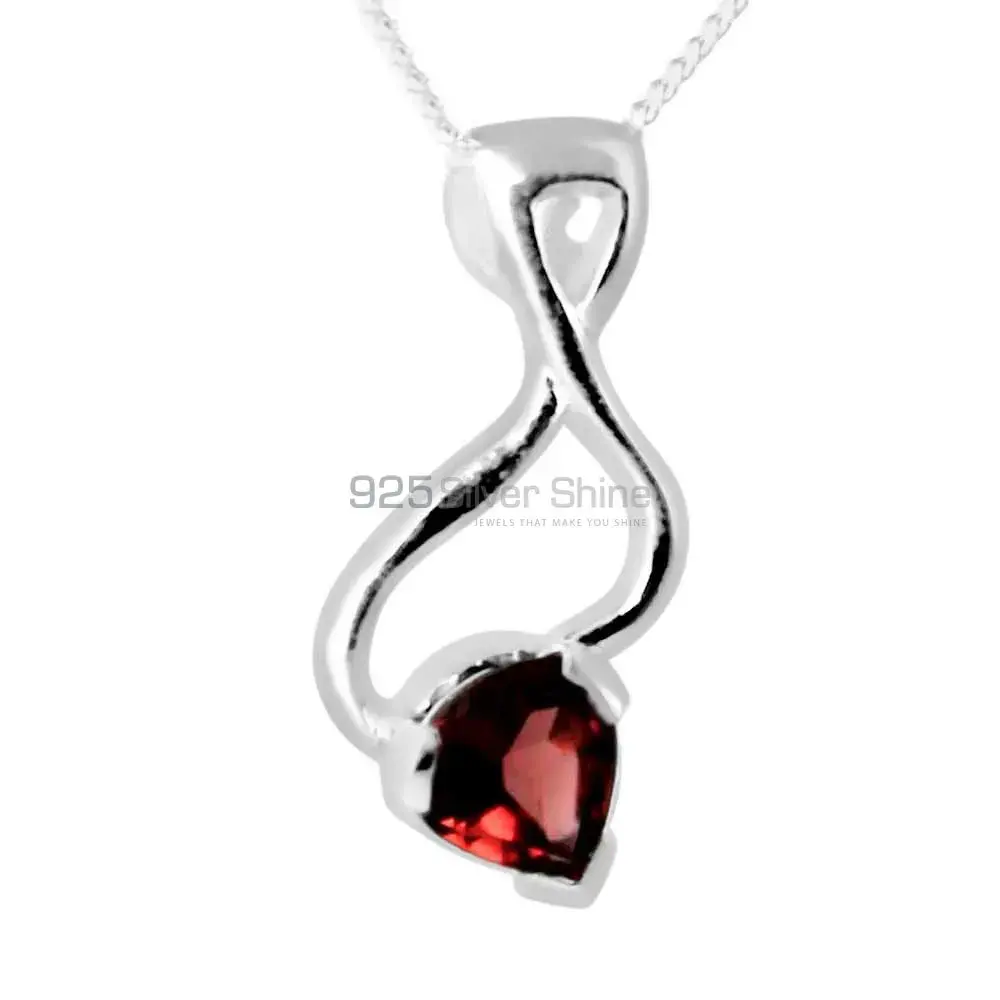 925 Fine Silver Pendants In Garnet Gemstone Jewelry 925SP256-4_0