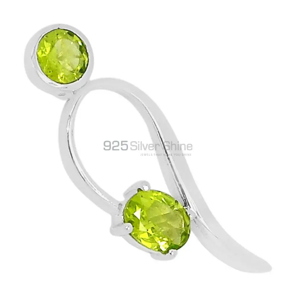 925 Fine Silver Pendants In Peridot Gemstone Jewelry 925SSP317-6_0