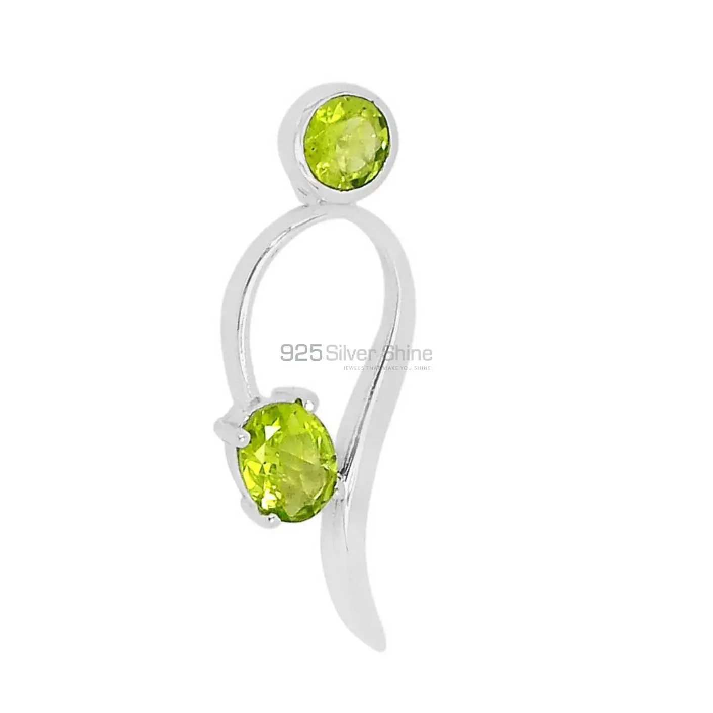 925 Fine Silver Pendants In Peridot Gemstone Jewelry 925SSP317-6_1