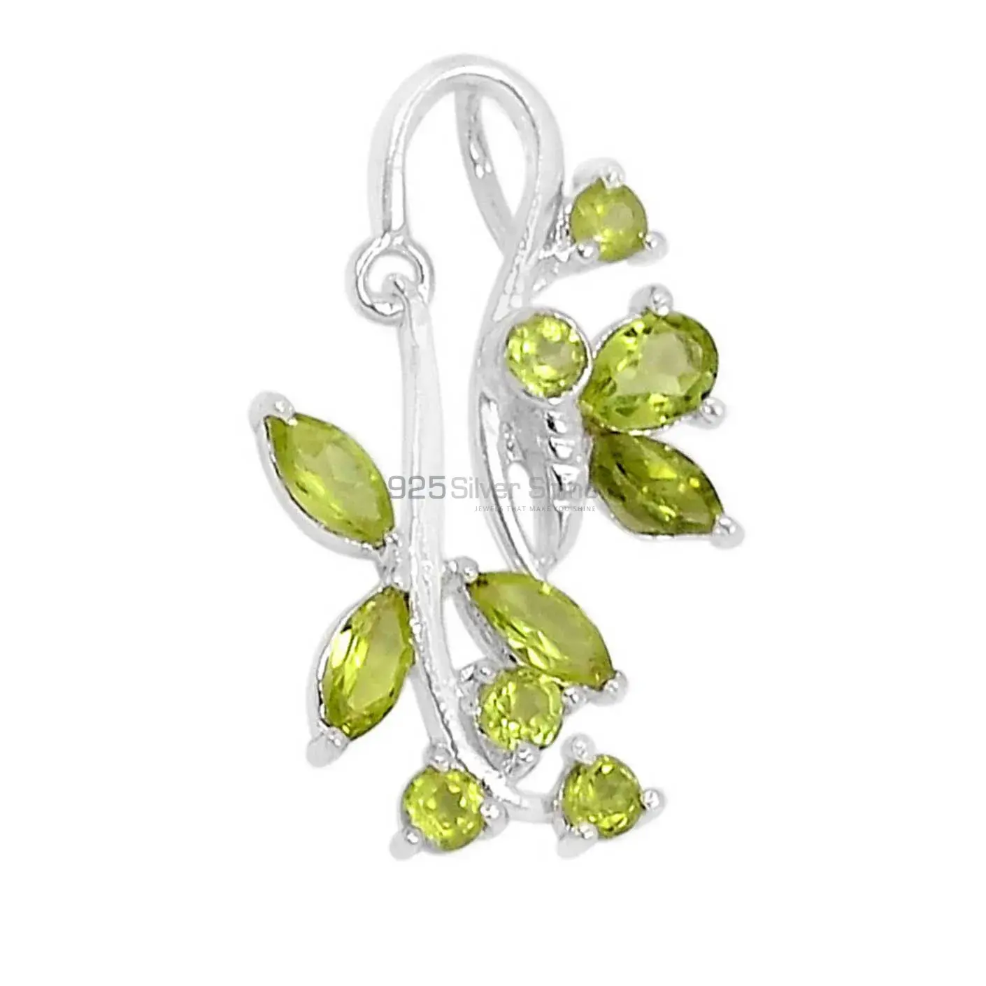 925 Fine Silver Pendants In Peridot Gemstone Jewelry 925SSP328-2_0