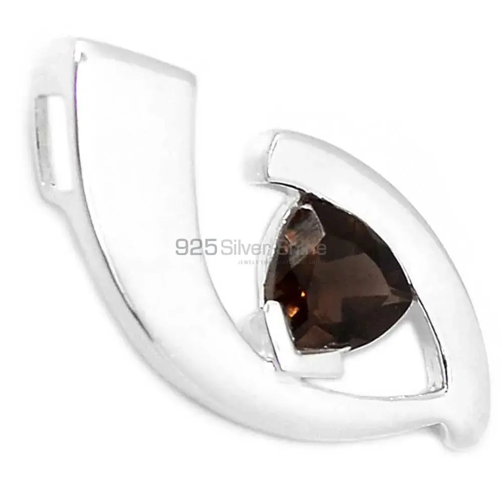 925 Fine Silver Pendants In Smokey Gemstone Jewelry 925SP224-7_1