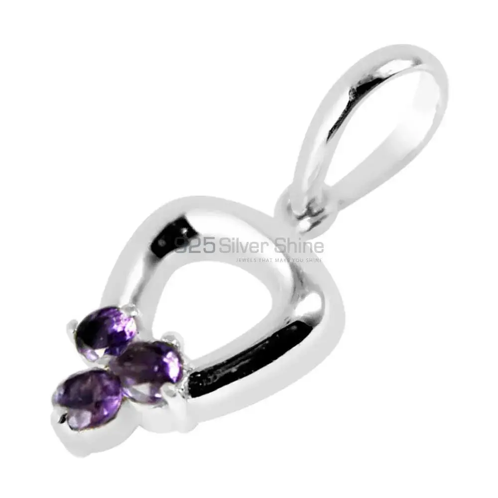 925 Solid Silver Pendants In Amethyst Gemstone Jewelry 925SP248-3_1