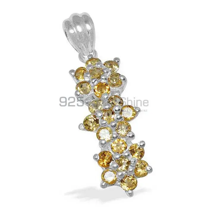 925 Solid Silver Pendants In Citrine Gemstone Jewelry 925SP1484_1