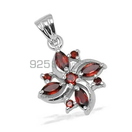 925 Solid Silver Pendants In Garnet Gemstone Jewelry 925SP1384_1