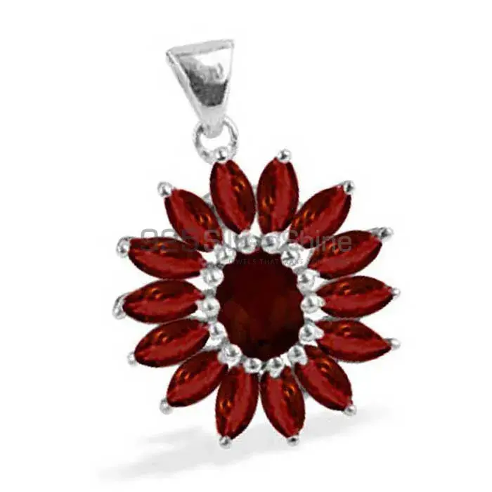 925 Solid Silver Pendants In Garnet Gemstone Jewelry 925SP1634_0