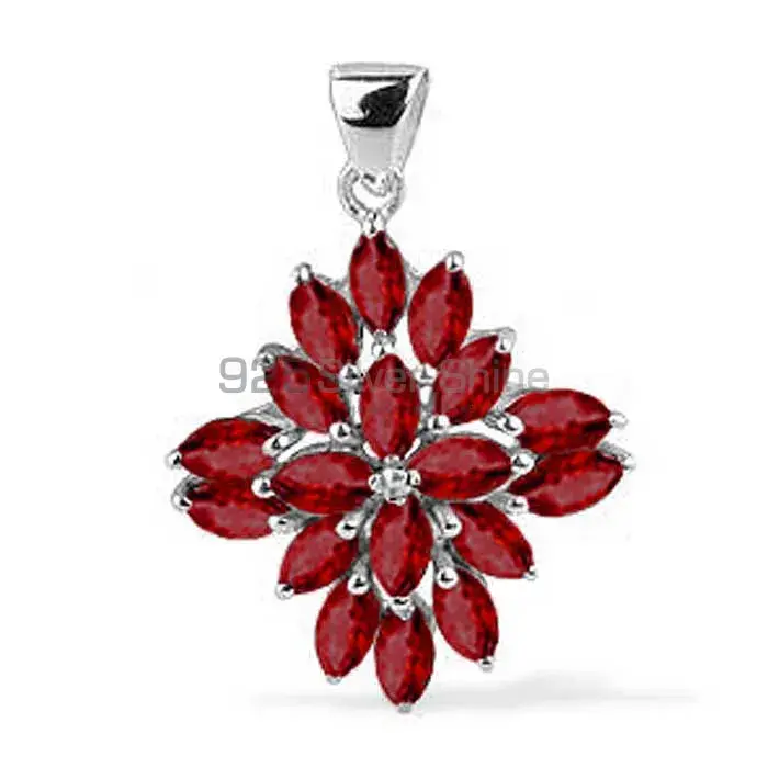 925 Solid Silver Pendants In Garnet Gemstone Jewelry 925SP1684