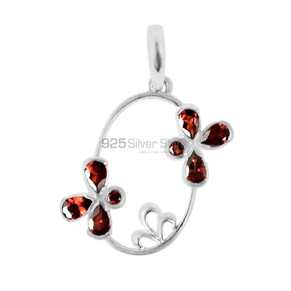 925 Solid Silver Pendants In Garnet Gemstone Jewelry 925SP215-4_1
