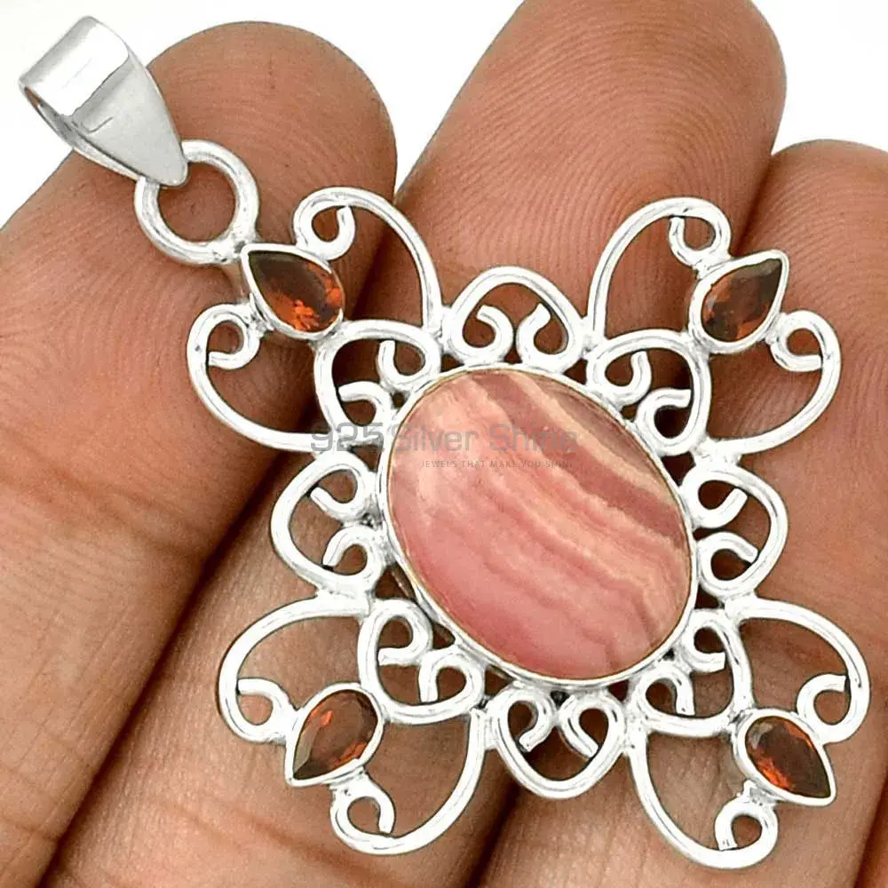 925 Solid Silver Pendants In Multi Gemstone Jewelry 925SP097-9_0