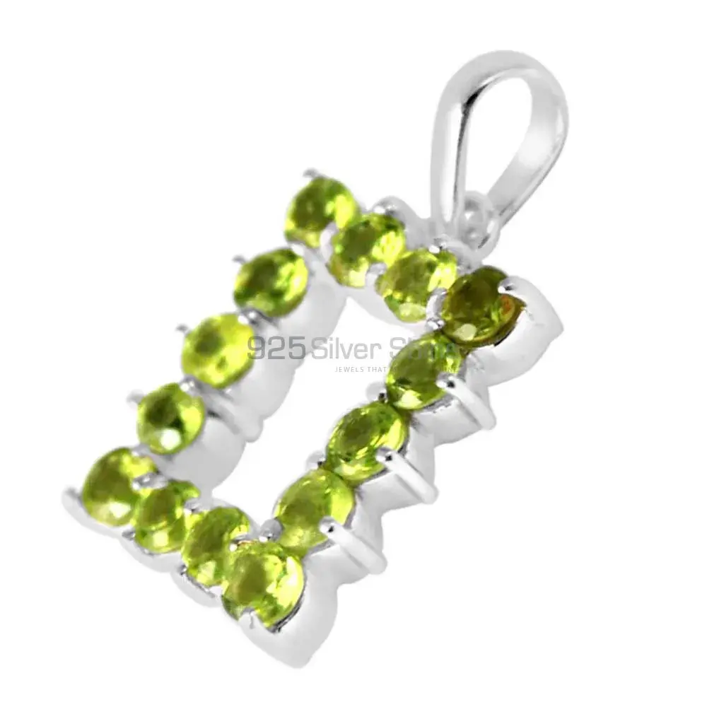 925 Solid Silver Pendants In Peridot Gemstone Jewelry 925SP255-4_1
