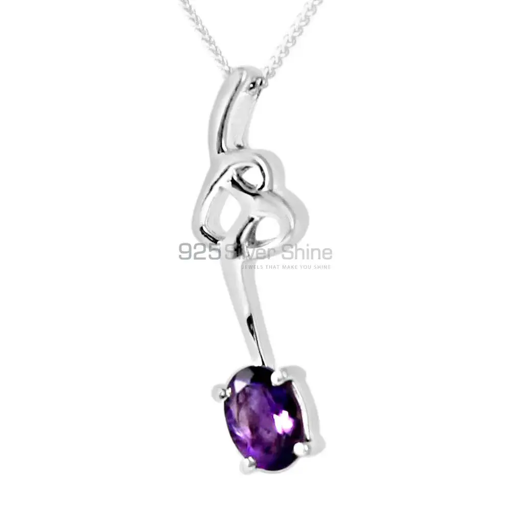 Amethyst Gemstone Handmade Pendants In Solid Sterling Silver Jewelry 925SP225-7_0