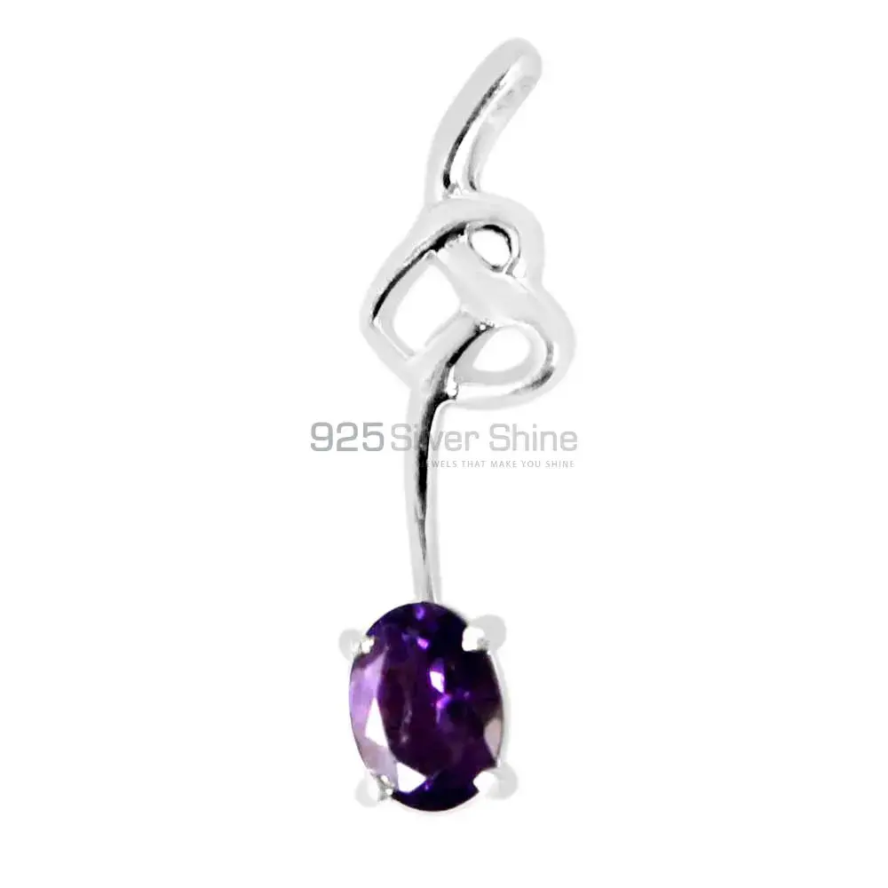 Amethyst Gemstone Handmade Pendants In Solid Sterling Silver Jewelry 925SP225-7_1
