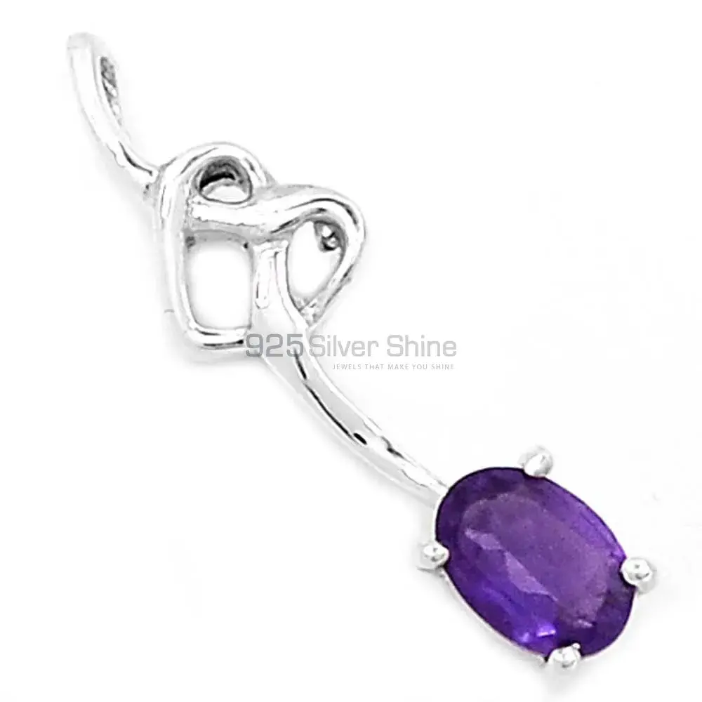 Amethyst Gemstone Handmade Pendants In Solid Sterling Silver Jewelry 925SP225-7_2