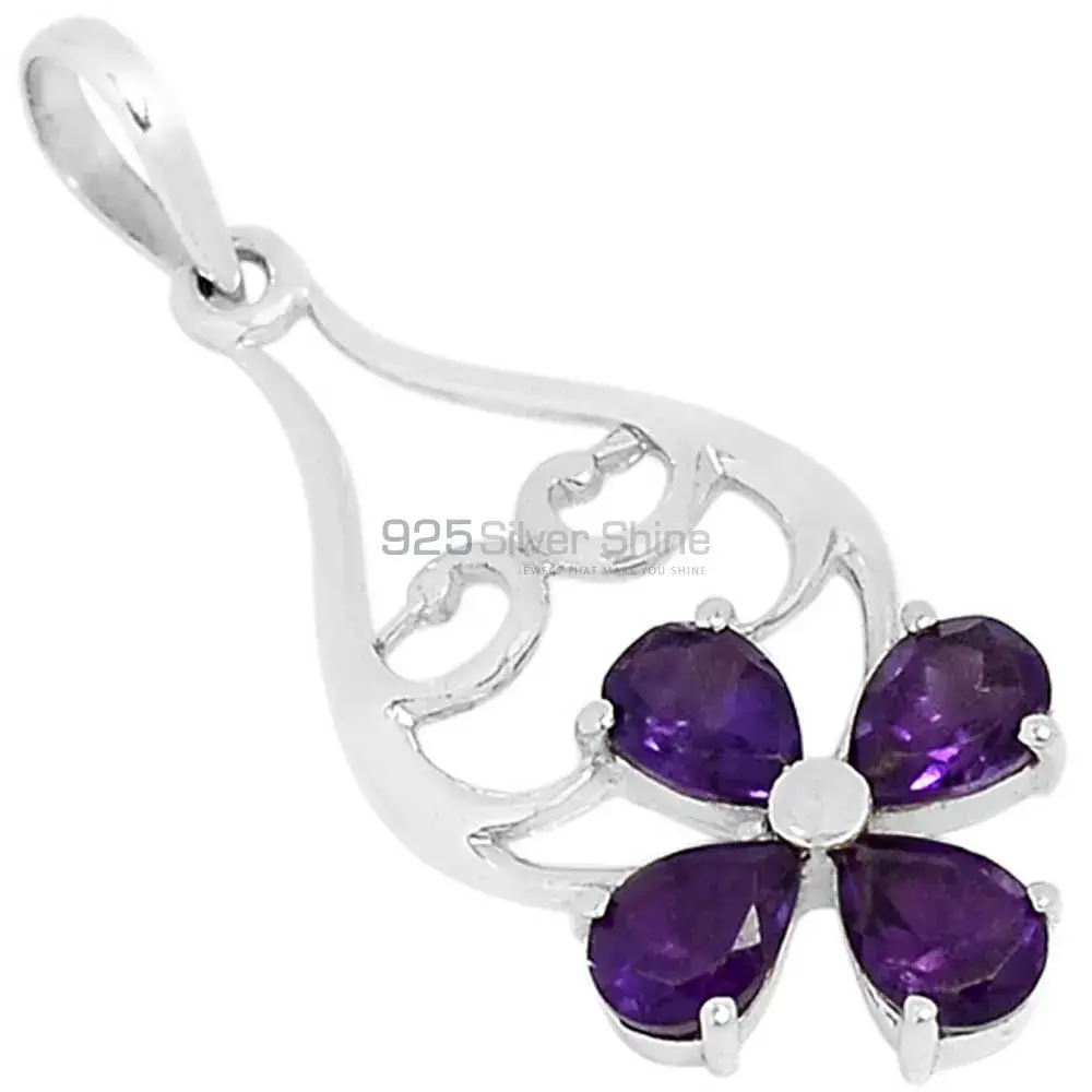 Amethyst Gemstone Handmade Pendants In Solid Sterling Silver Jewelry 925SSP319-1_0