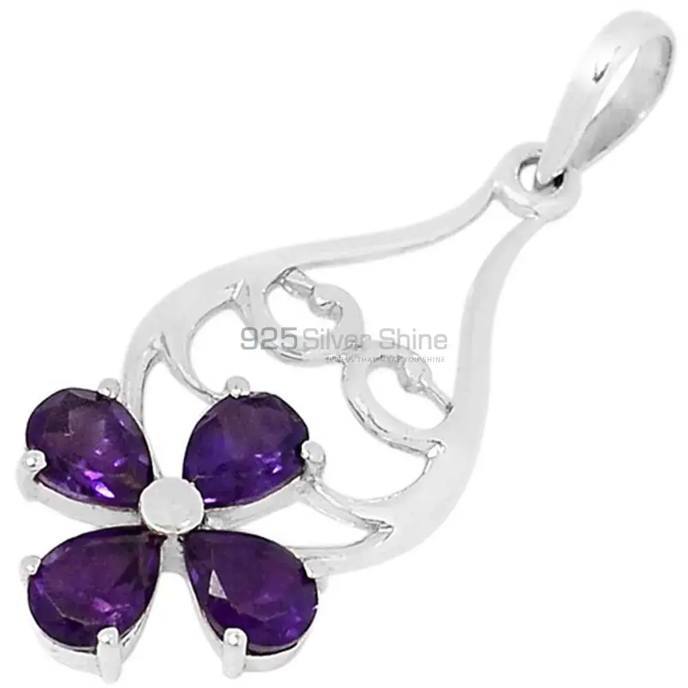 Amethyst Gemstone Handmade Pendants In Solid Sterling Silver Jewelry 925SSP319-1_1