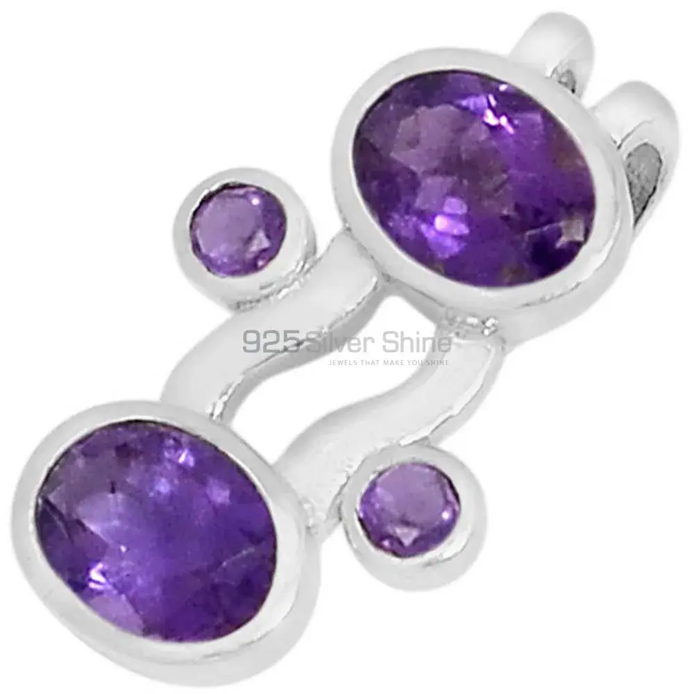 Amethyst Gemstone Pendants In 925 Solid Silver Jewelry 925SSP321-1_1