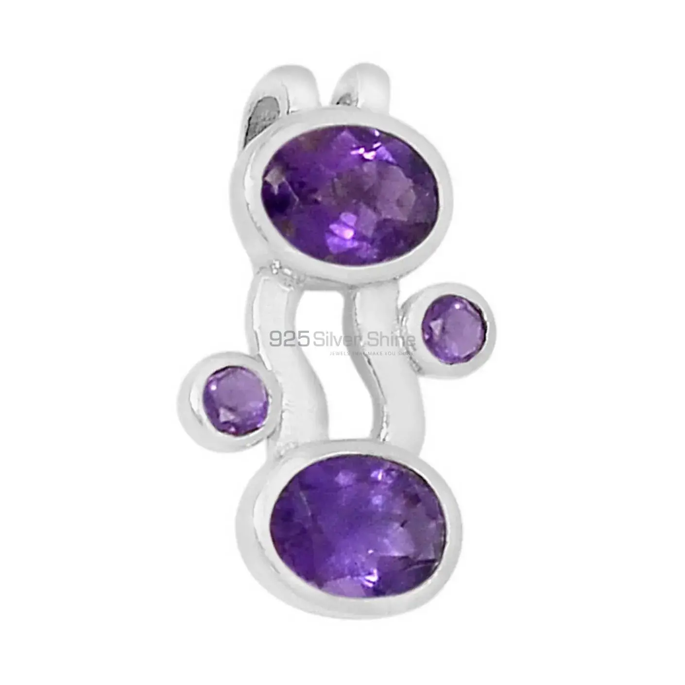 Amethyst Gemstone Pendants In 925 Solid Silver Jewelry 925SSP321-1_2