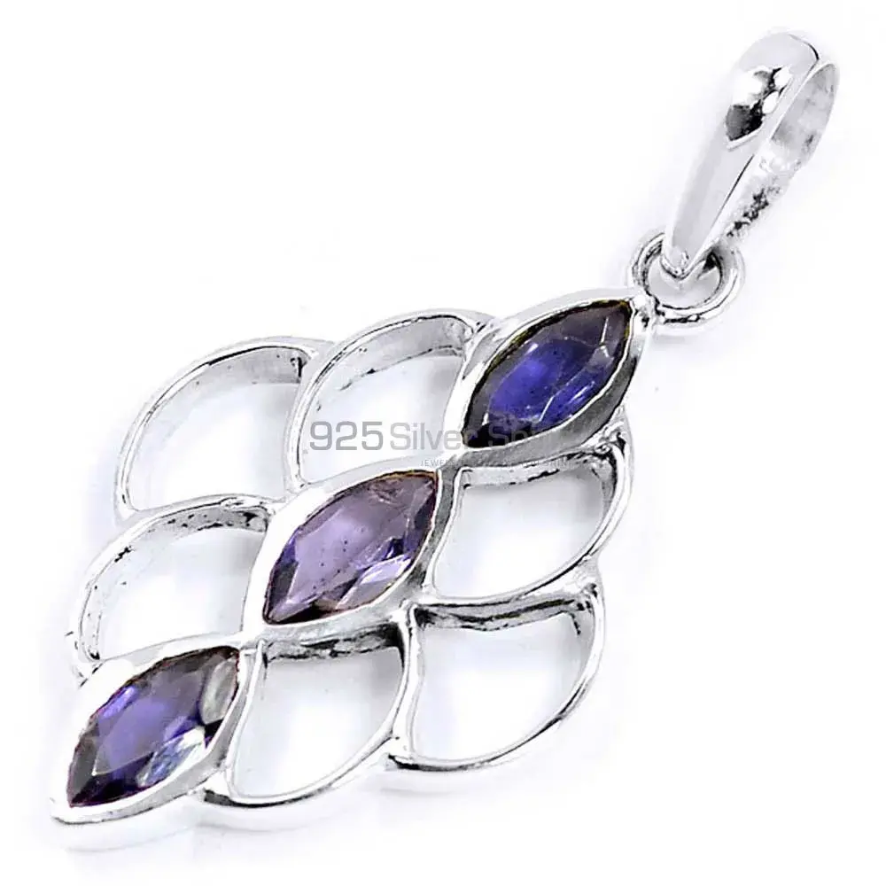 Amethyst Gemstone Pendants In 925 Fine Silver Jewelry 925SSP312-1_1