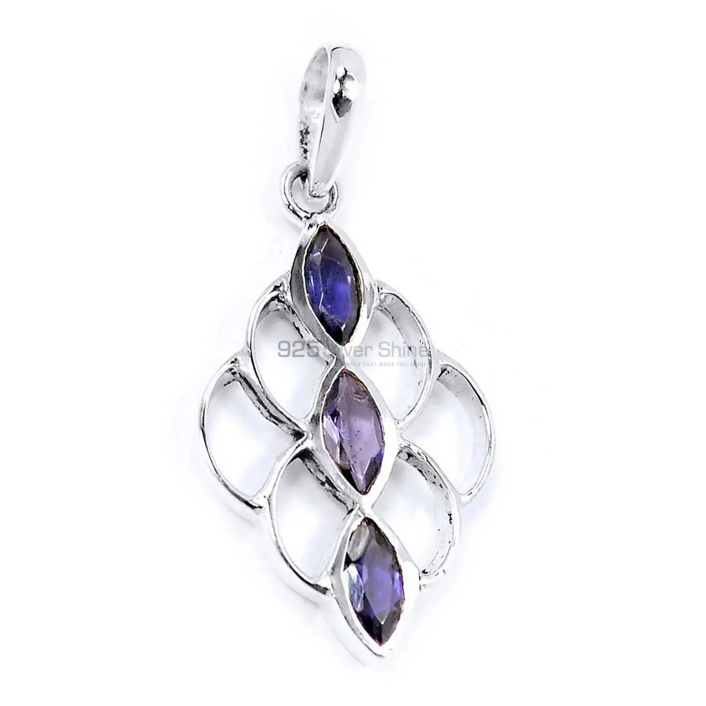 Amethyst Gemstone Pendants In 925 Fine Silver Jewelry 925SSP312-1_2