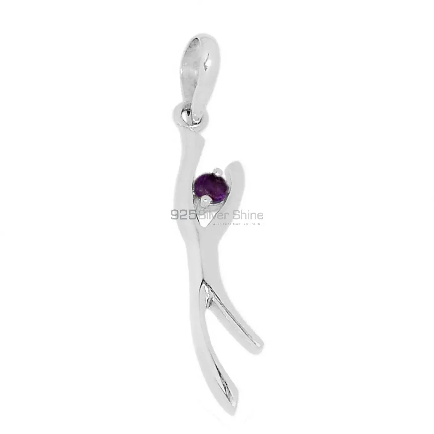Amethyst Gemstone Pendants In Fine Sterling Silver Jewelry 925SSP320-1_1