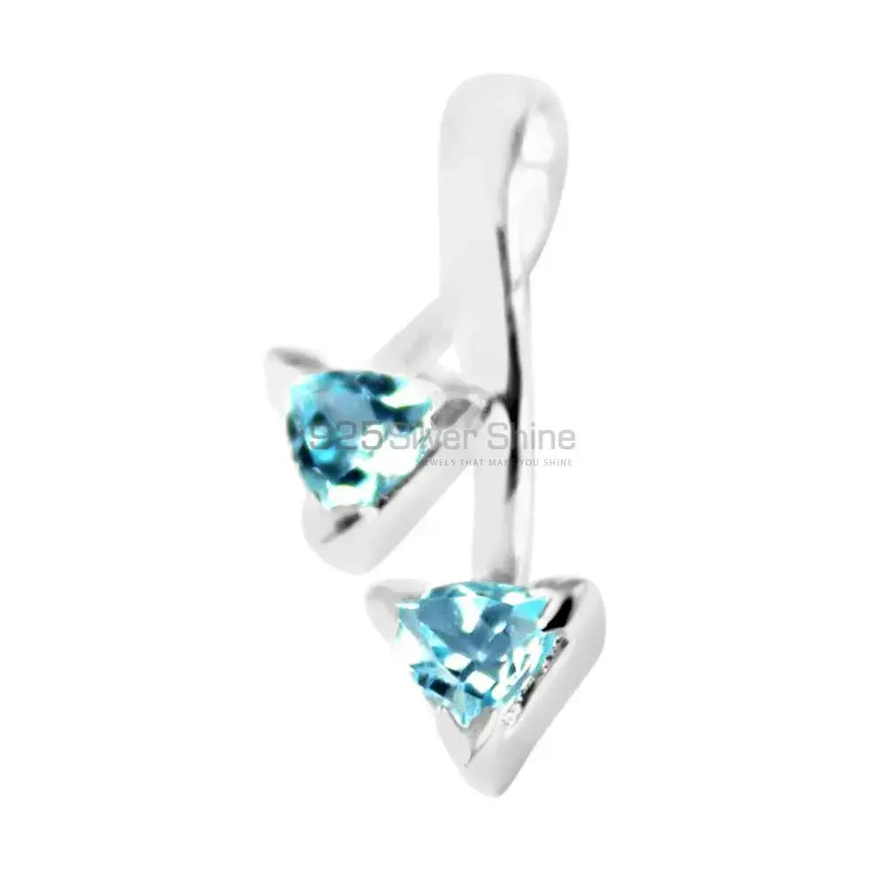 Blue Topaz Gemstone Pendants In Fine Sterling Silver Jewelry 925SP210-6_2