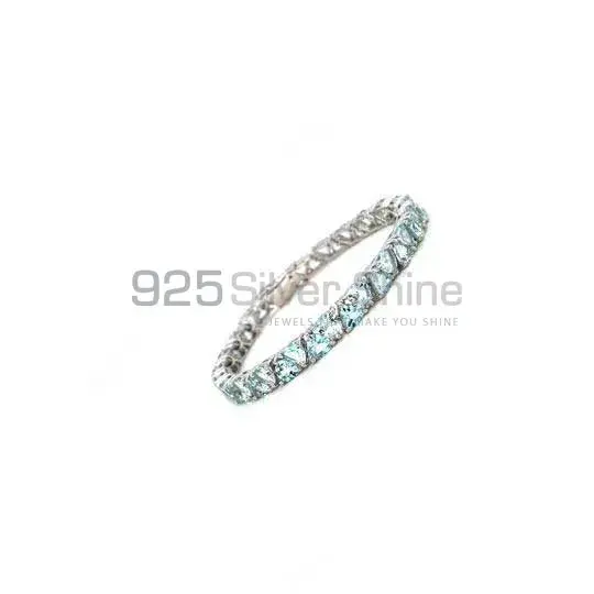 Blue Topaz Gemstone Tennis Bracelets In Solid Sterling Silver 925SB231_0