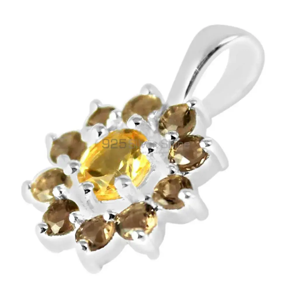 Citrine & Smokey Gemstone Handmade Pendants In Solid Sterling Silver Jewelry 925SP250-5_1