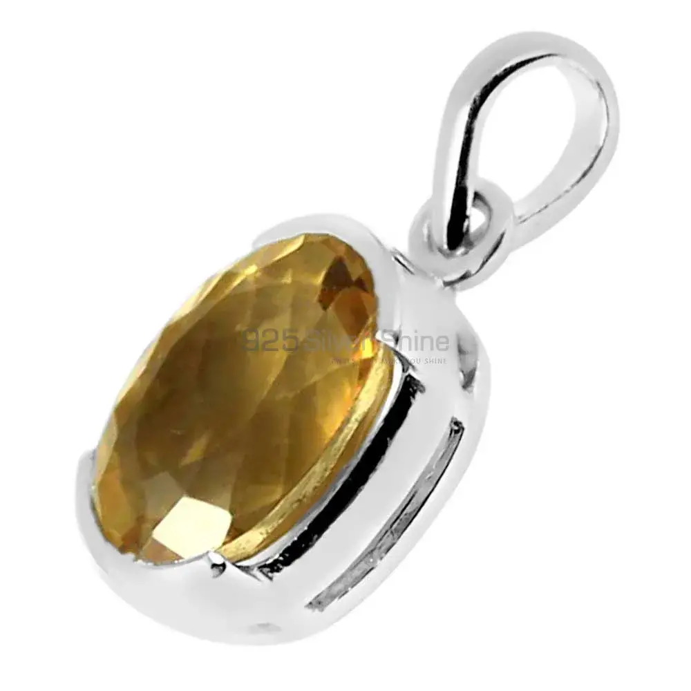 Citrine Gemstone Pendants In 925 Solid Silver Jewelry 925SP251-5_1