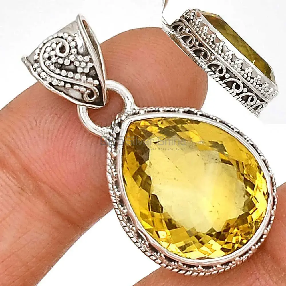 Citrine Gemstone Pendants In 925 Fine Silver Jewelry 925SP189-2_1